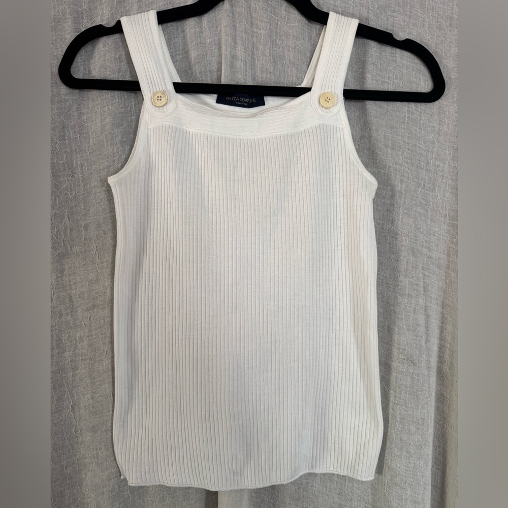 Piazza Sempione White Ribbed Tank Sz S
Made in Italy Excellent Condition